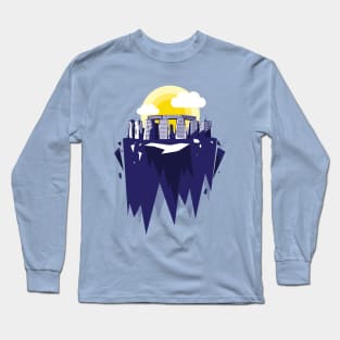 Modern skyscrapers stone henge silhouette graphic art Long Sleeve T-Shirt